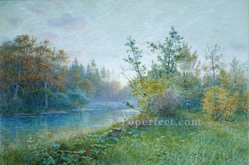 ブルック川の流れ Painting - トラウンシュタインの風景のミル・ダム ウィリアム・スタンリー・ヘゼルティーンの風景 小川